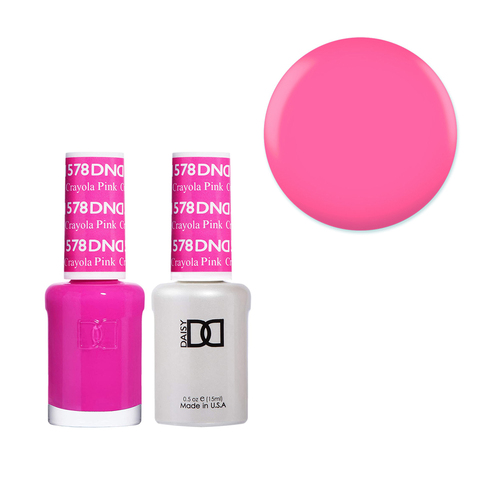 DND 578 Crayola Pink - Daisy Collection Gel & Lacquer Duo 15ml