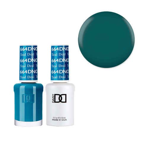 DND 664 Teal Deal - Daisy Collection Gel & Lacquer Duo 15ml