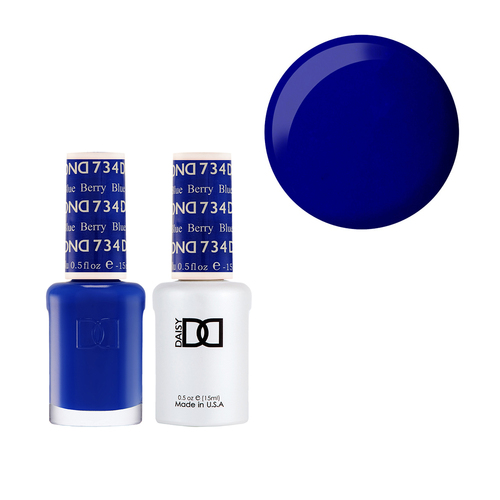 DND 734 Berry Blue - Daisy Collection Nail Gel & Lacquer Polish Duo 15ml