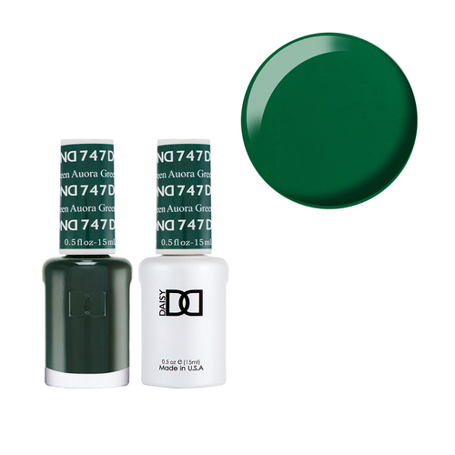 DND 747 Aurora Green - Daisy Collection Nail Gel & Lacquer Polish Duo 15ml