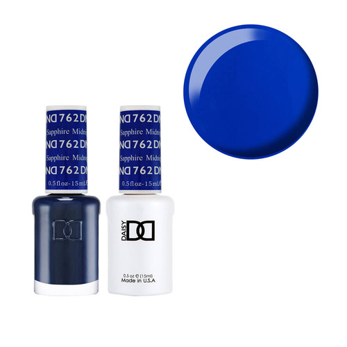 DND 762 Midnight Sapphire - Daisy Collection Nail Gel & Lacquer Polish Duo 15ml