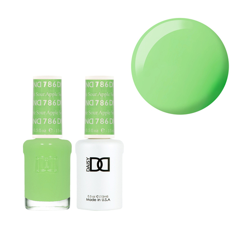 DND 786 Sour Apple - Daisy Collection Nail Gel & Lacquer Polish Duo 15ml