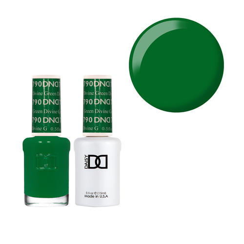 DND 790 Divine Green - Daisy Collection Nail Gel & Lacquer Polish Duo 15ml