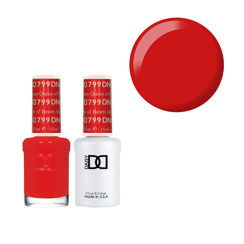 DND 799 Queen of Hearts - Daisy Collection Nail Gel & Lacquer Polish Duo 15ml
