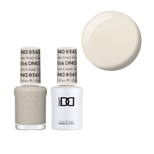 DND 856 Ivory Cream - DND Collection Nail Gel & Lacquer Polish Duo 15ml
