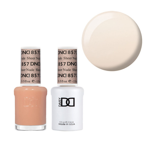DND 857 Sheer Nude - DND Collection Nail Gel & Lacquer Polish Duo 15ml
