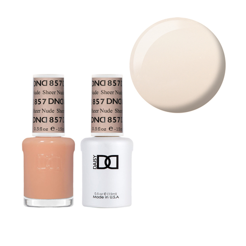 DND 857 Sheer Nude - DND Collection Nail Gel & Lacquer Polish Duo 15ml