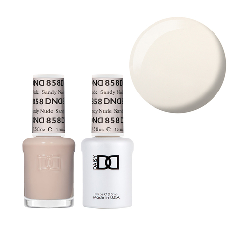 DND 858 Sandy Nude - DND Collection Nail Gel & Lacquer Polish Duo 15ml