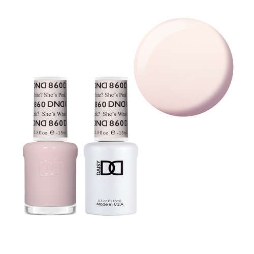DND 860 She's White? She's Pink? - DND Collection Nail Gel & Lacquer Polish Duo 15ml