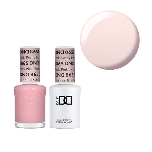 DND 865 Pearly Pink - DND Collection Nail Gel & Lacquer Polish Duo 15ml