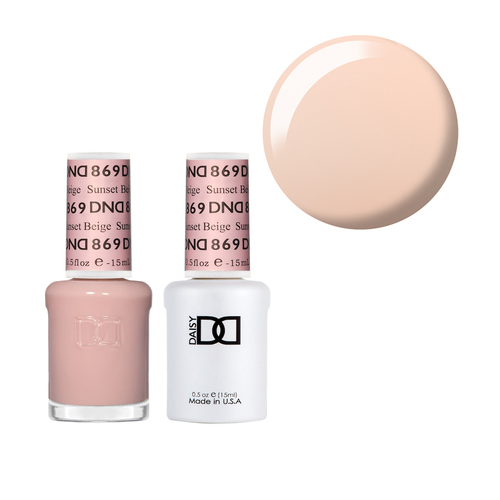 DND 869 Sunset Beige - DND Collection Nail Gel & Lacquer Polish Duo 15ml