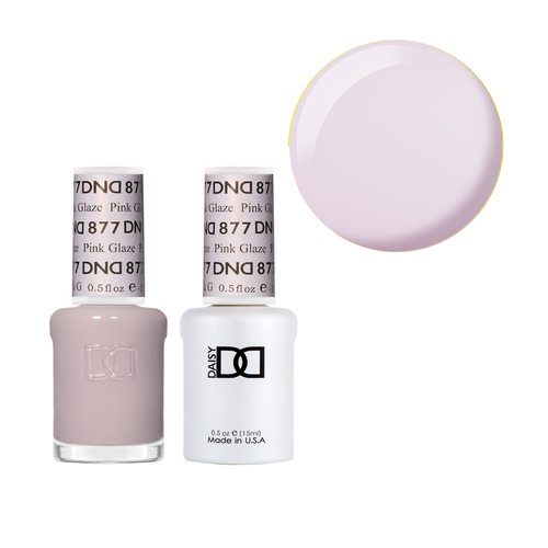 DND 877 Pink Glaze - DND Collection Nail Gel & Lacquer Polish Duo 15ml