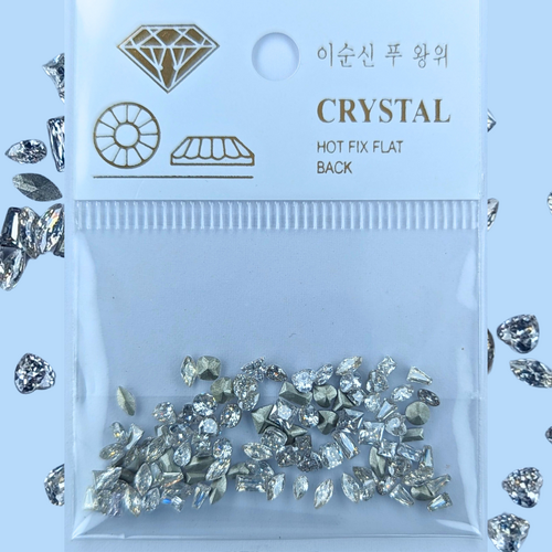 Rhinestone Diamond Crystal  Hot Fix Flat Back White 252081