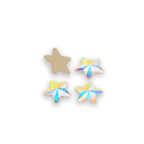 Nail Art Rhinestone Diamond Crystal AB Gold Star Shape 6x6mm 144pcs