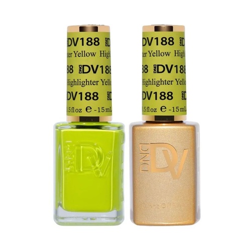 DND DIVA - #188 Highlighter Yellow - Gel & Lacquer Duo 15ml