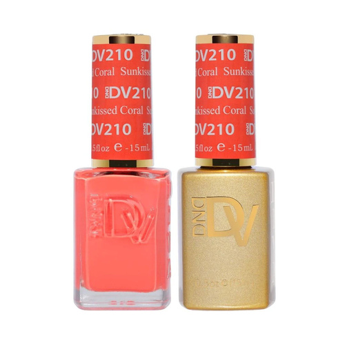 DND DIVA - #210 Sunkissed Coral - Gel & Lacquer Duo 15ml