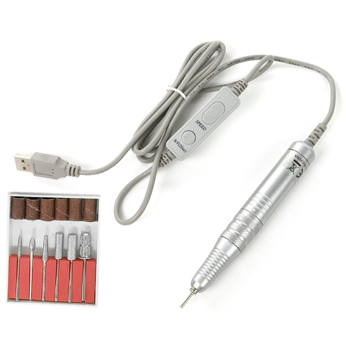 USB Electric Nail Art Pen Drill Machine + 12 File Tool Set