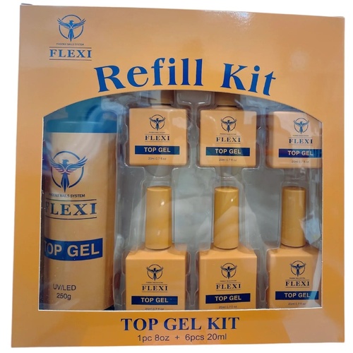 Phoenix Flexi - UV LED Nail Gel Polish Top Coat Refill 8oz 250ml