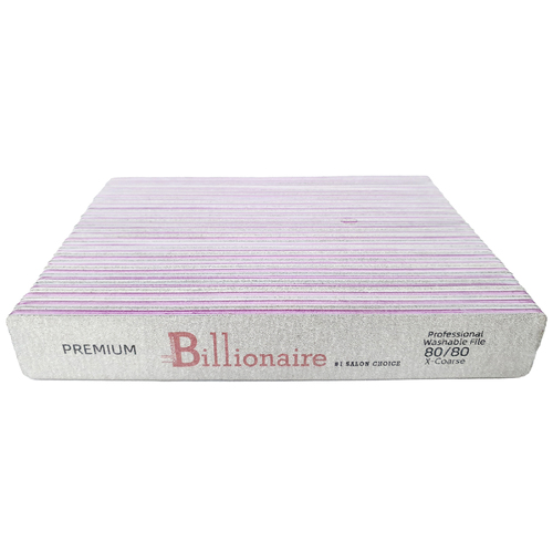 Billionaire - Nail Files Premium Gray Square X-Coarse 80/80 25 pcs