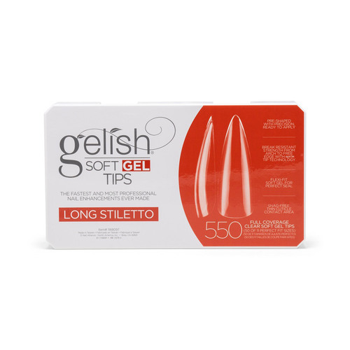 Gelish Soft Gel Tips Box Nail False Fake Long Stiletto - 550pcs