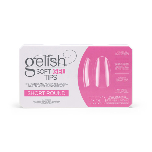 Gelish Soft Gel Tips Box Nail False Fake Short Round - 550pcs