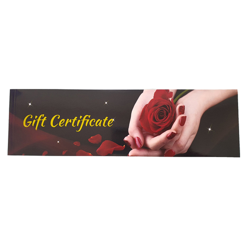 Gift Certificate Card Voucher Coupon Blank Hair Nail Salon Beauty Massage - Black Rose 25pcs