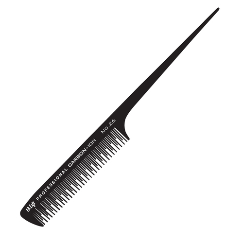 HI LIFT -  Carbon + Ion Plastic Tail Teasing Hair Comb - #26 HLCC26