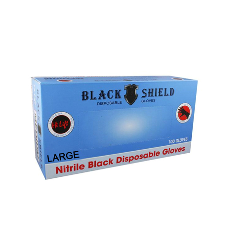 Hi Lift - Black Shield Nitrile Disposable Gloves Large 100 pcs