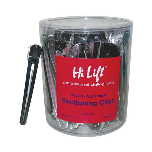 Hi Lift - Nylon Aluminium Sectioning Hair Clips Black 36 pcs