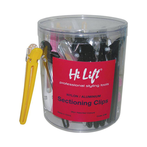 Hi Lift - Nylon Aluminium Sectioning Hair Clips Assorted Colours 36 pcs