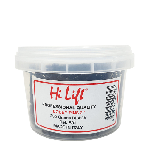 Hi Lift - Strong Hold Hair Tie Bobby Pins Black 2" 250g