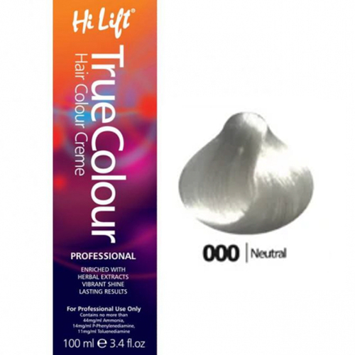 Hi Lift True Colour Permanent Hair Color Cream 000 Neutral 100ml
