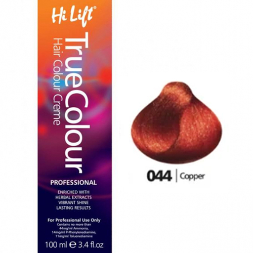 Hi Lift True Colour Permanent Hair Color Cream 044 Copper Intensifier 100ml