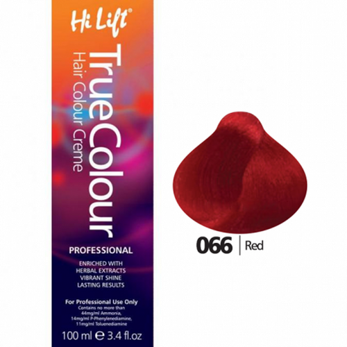 Hi Lift True Colour Permanent Hair Color Cream 066 Red Intensifier 100ml