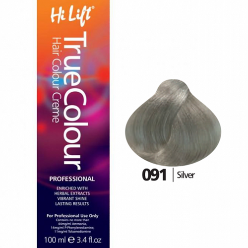 Hi Lift True Colour Permanent Hair Color Cream 091 Silver Intensifiers 100ml