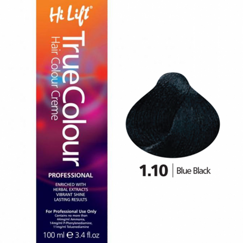 Hi Lift True Colour Permanent Hair Color Cream 1.10 Blue Black 100ml