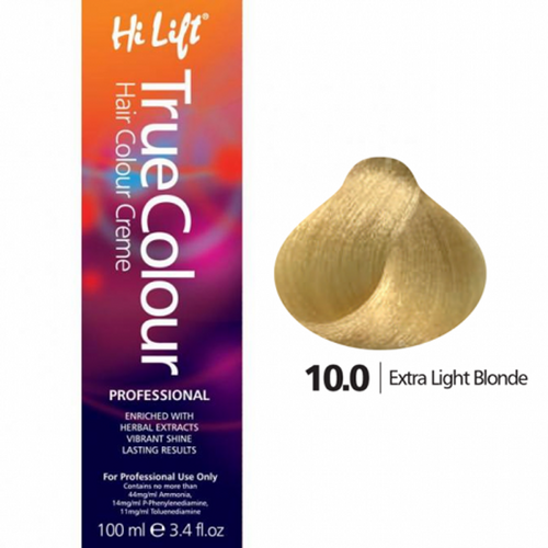 Hi Lift True Colour Permanent Hair Color Cream 10.0 Extra Light Blonde 100ml