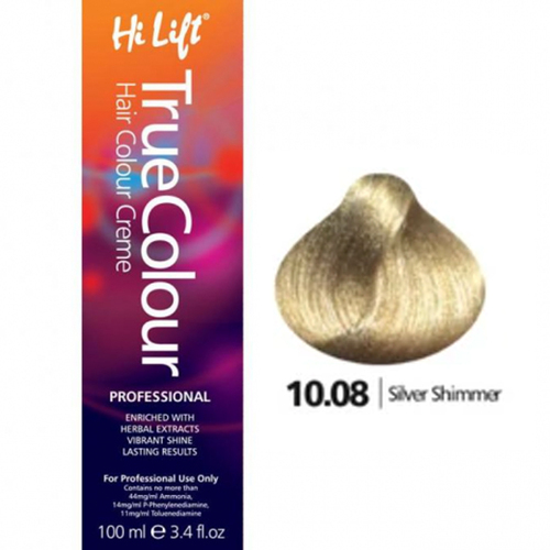 Hi Lift True Colour Permanent Hair Color Cream 10.08 Silver Shimmer 100ml