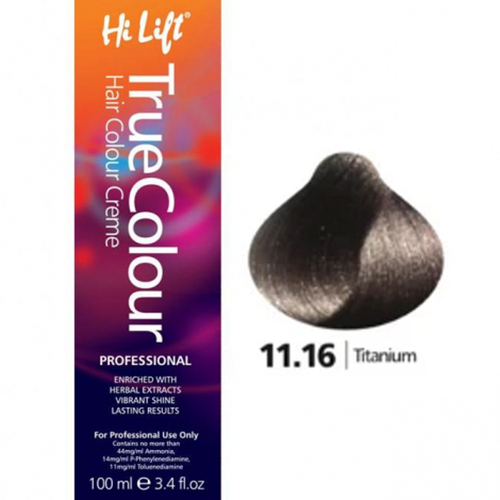 Hi Lift True Colour Permanent Hair Color Cream 11.16 Titanium 100ml
