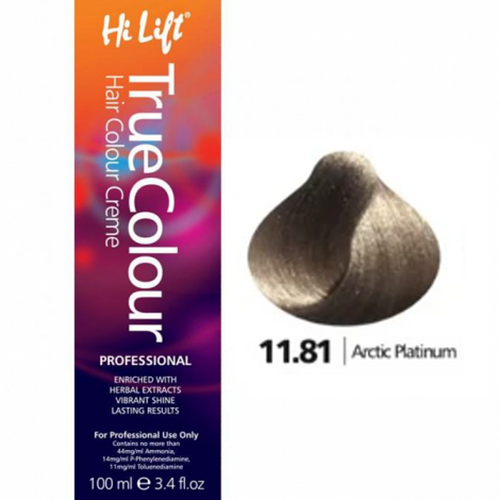Hi Lift True Colour Permanent Hair Color Cream 11.81 Artic Platinum 100ml