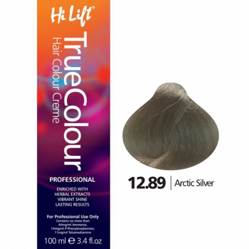 Hi Lift True Colour Permanent Hair Color Cream 12.89 Arctic Silver 100ml