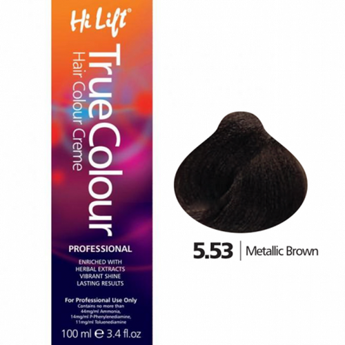 Hi Lift True Colour Permanent Hair Color Cream 5.53 Metallic Brown 100ml