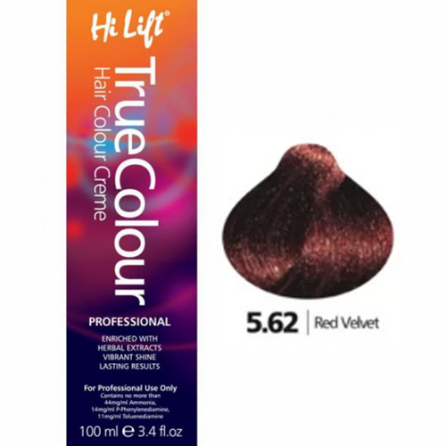 Hi Lift True Colour Permanent Hair Color Cream 5.62 Red Velvet 100ml