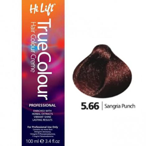 Hi Lift True Colour Permanent Hair Color Cream 5.66 Sangria Punch 100ml