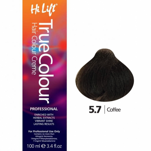Hi Lift True Colour Permanent Hair Color Cream 5.7 Coffee 100ml