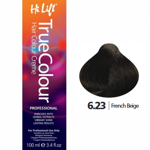 Hi Lift True Colour Permanent Hair Color Cream 6.23 French Beige 100ml