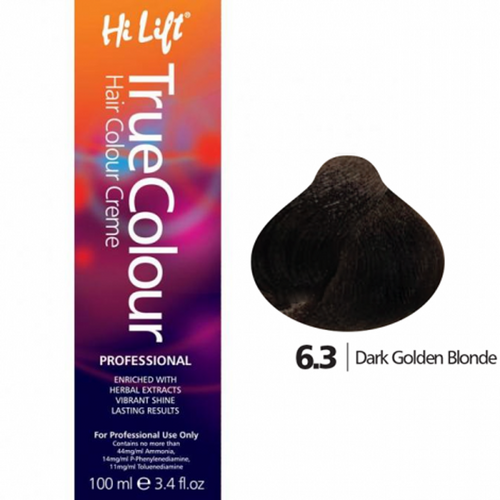 Hi Lift True Colour Permanent Hair Color Cream 6.3 Dark Golden Blonde 100ml