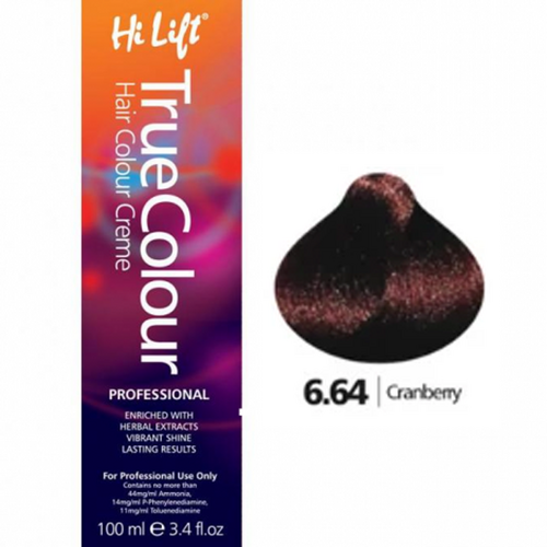 Hi Lift True Colour Permanent Hair Color Cream 6.64 Cranberry 100ml