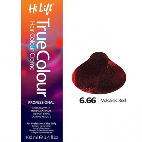 Hi Lift True Colour Permanent Hair Color Cream 6.66 Volcanic Red 100ml