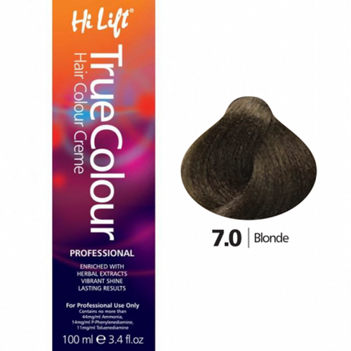 Hi Lift True Colour Permanent Hair Color Cream 7.0 Blonde 100ml